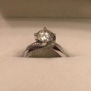 1.5 Carat Color (H-I) Moissanite Ring size 6.5